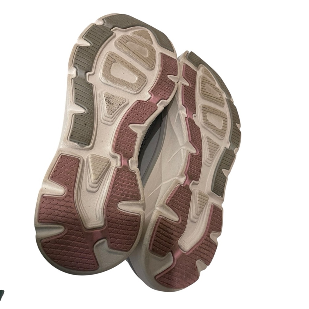 Skechers D’LUX Walker Memory Foam Women's Gray and Pink Slip-On Shoes - Picture 5 of 6